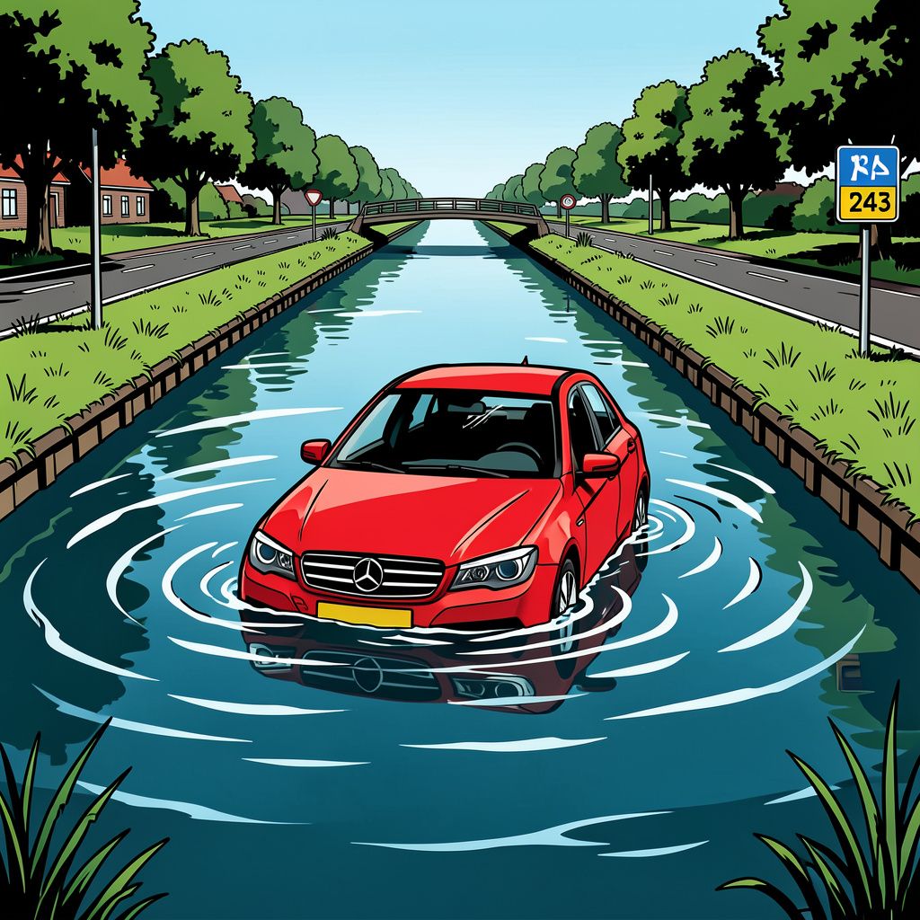 Een automobilist is vanmiddag met de auto in de Noordervaart gecrasht.