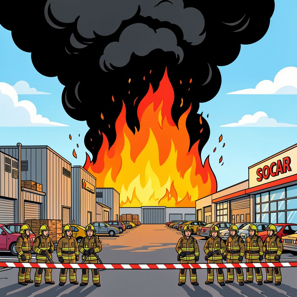 Een grote brand op een bedrijventerrein in Lelystad zorgt voor ontploffingsgevaar en flinke rookwolken.