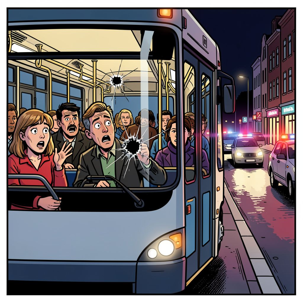 Een wilde schietpartij in Rotterdam mist op een haar na de passagiers in een stadsbus.