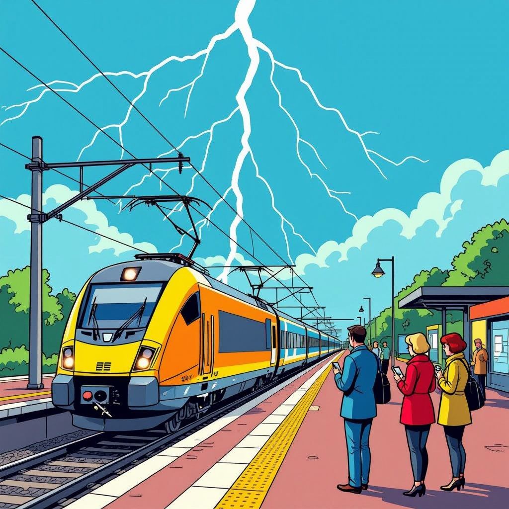 Bliksem legt drukste treintraject van Nederland plat