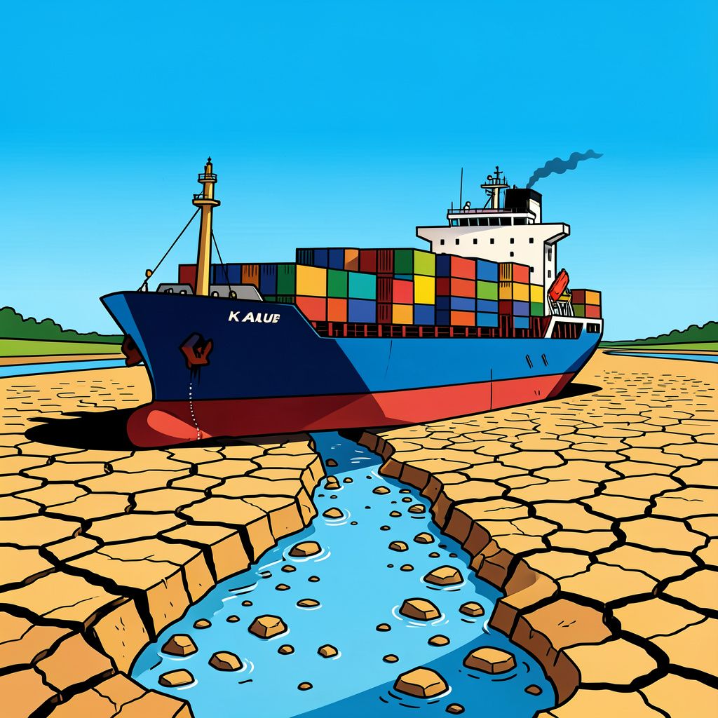 De Rijn valt droog en splijt de belangrijkste vaarroute van Europa deze week in tweeën.