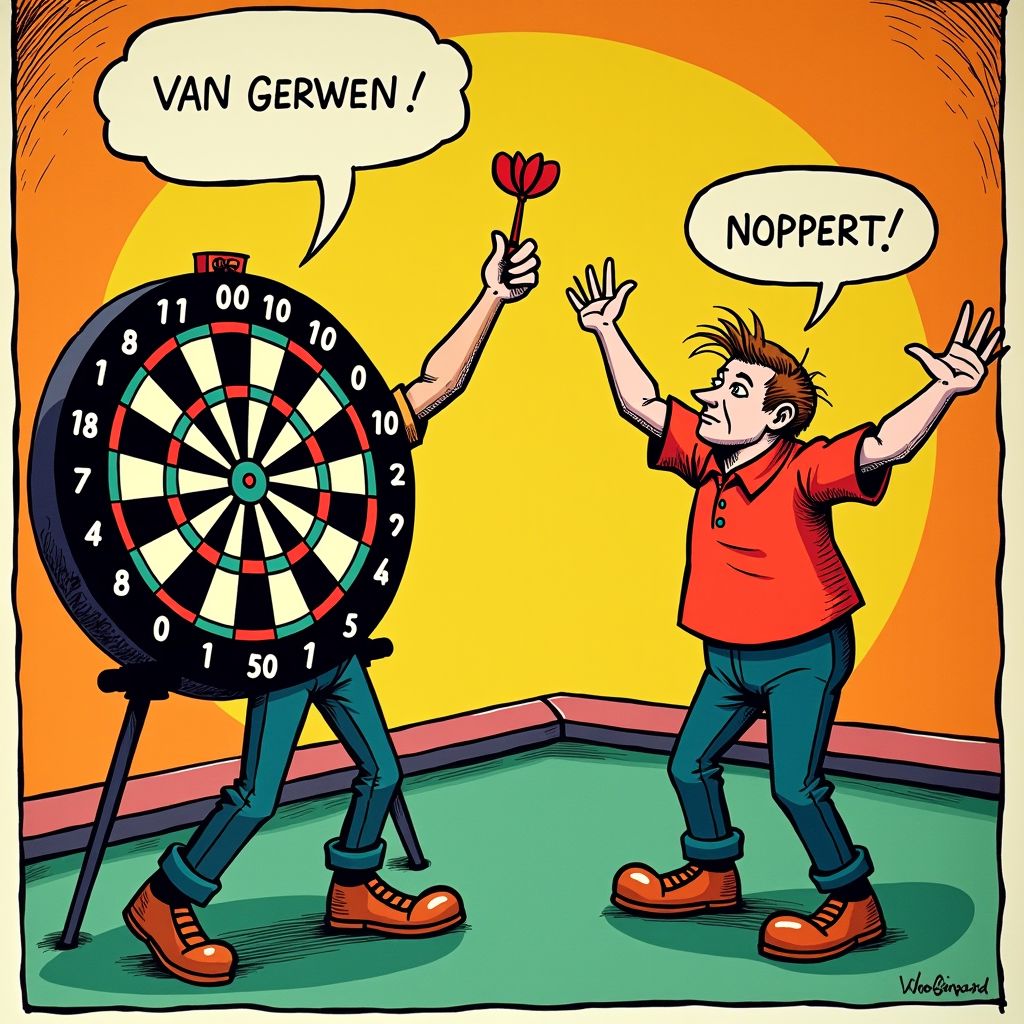 Van Gerwen wint gemakkelijk op WK darts terwijl Noppert spectaculair onderuitgaat
