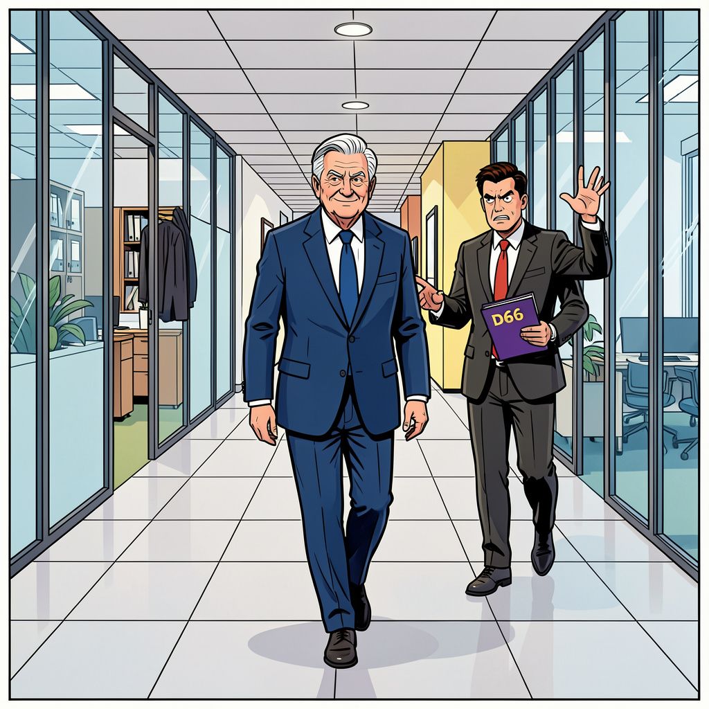 Oud-premier Dick Schoof zorgt voor flinke irritatie bij D66 door een bliksembezoek aan zijn oude ministerie.