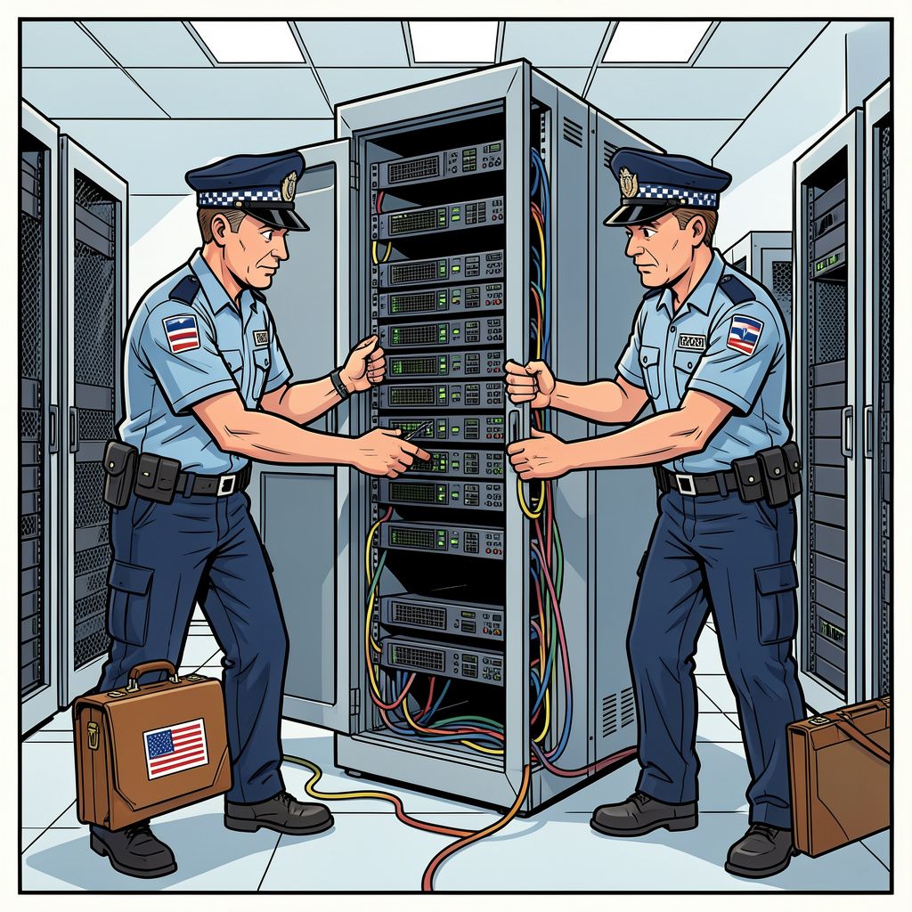 De Amsterdamse politie pakt een oude server op verzoek van de Verenigde Staten.