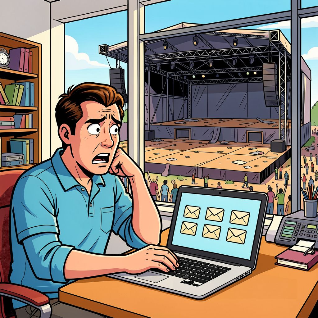 Vier vergeten e-mails kostten Music On een festival voor 20.000 bezoekers