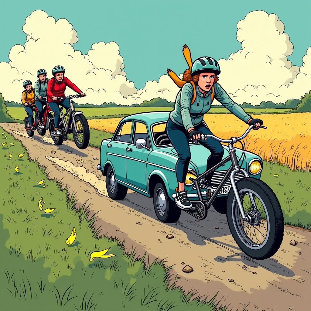 Mara vlucht in paniek voor fatbike-bende en rijdt achteruit de dijk af in Pernis