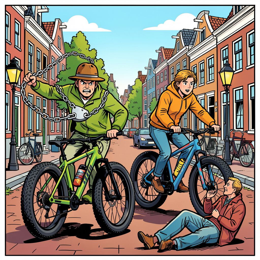 Twee jongens op een fatbike slaan Utrechtse buurtbewoner met kettingslot het ziekenhuis in.