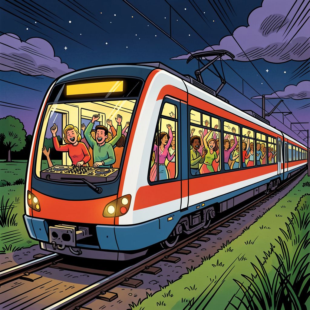 De NS zet extra treinen in voor het Amsterdam Dance Event en rijdt met een rijdende club door het land.