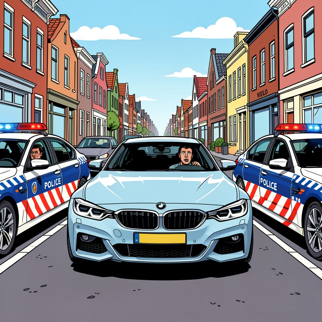 Een wegpiraat verliest zijn snelle sportwagen na een wilde achtervolging in Venlo.