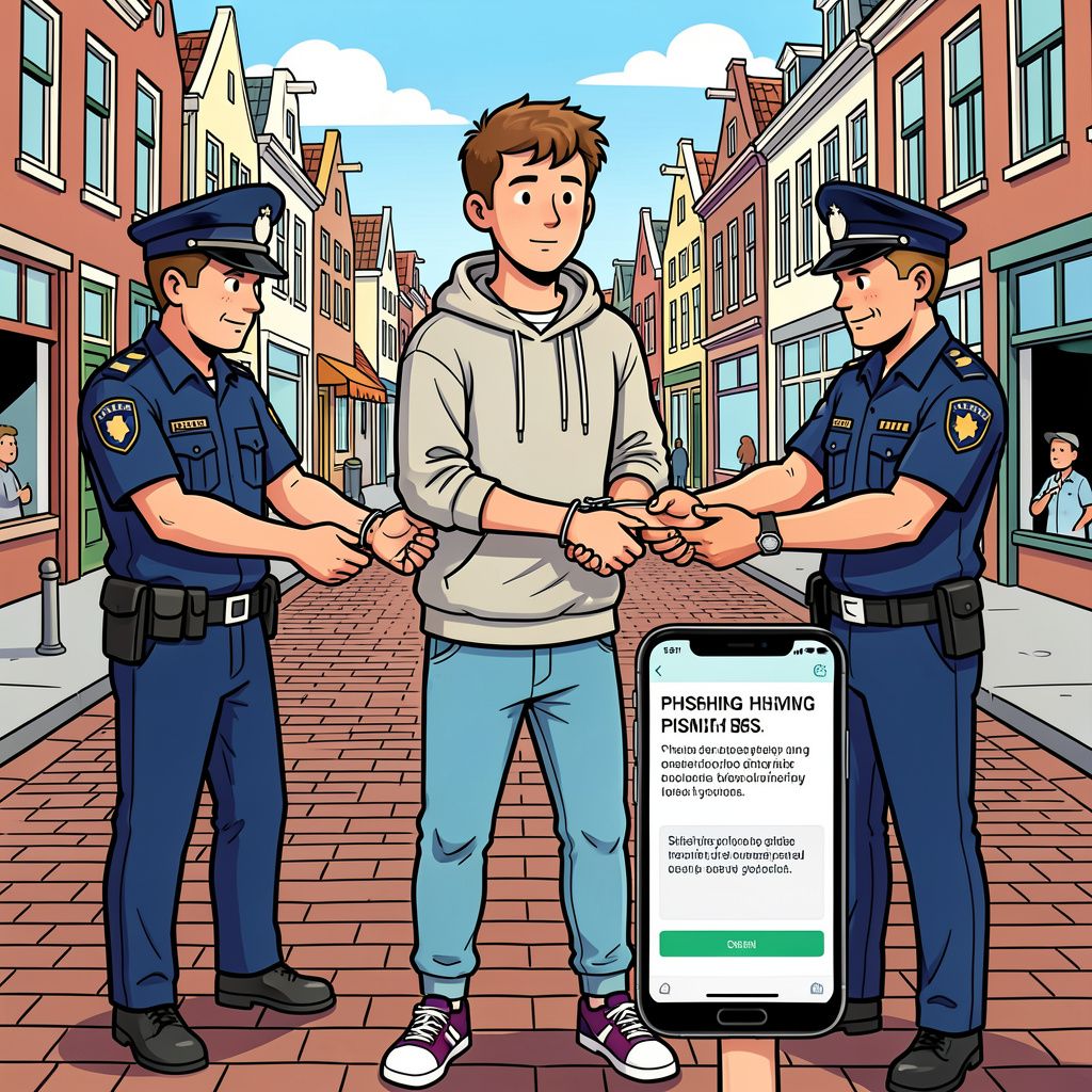 De politie pakt een achttienjarige man uit Zutphen op na bankfraude via een simpel sms'je.