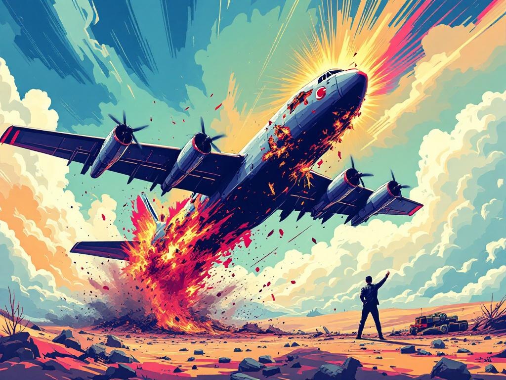 Turkse militaire C-130 breekt uiteen in de lucht boven Georgië