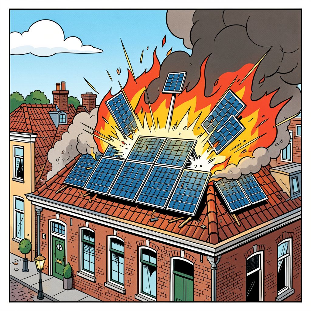 Zonnepanelen exploderen tijdens grote brand in Diemen