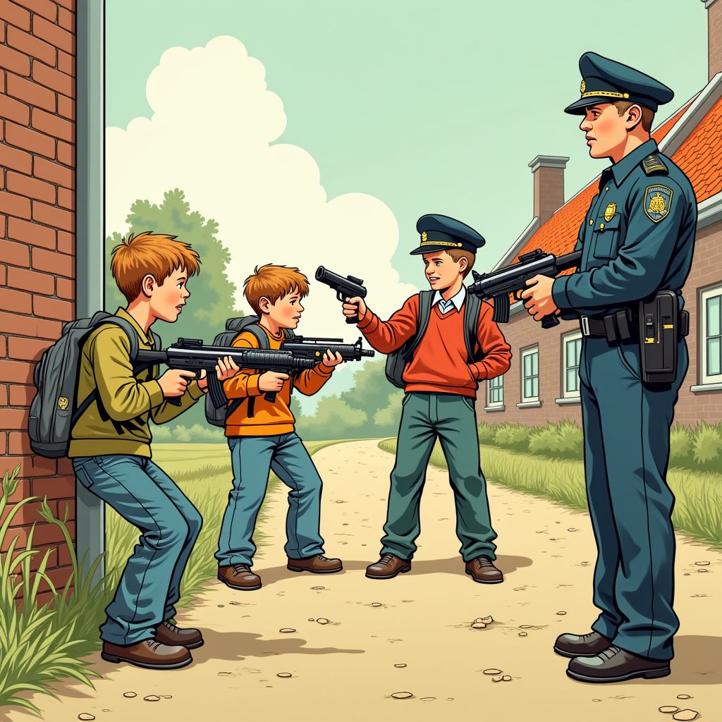 Nederlandse kinderen spelen oorlogje met wapens die politie niet van echt kan onderscheiden