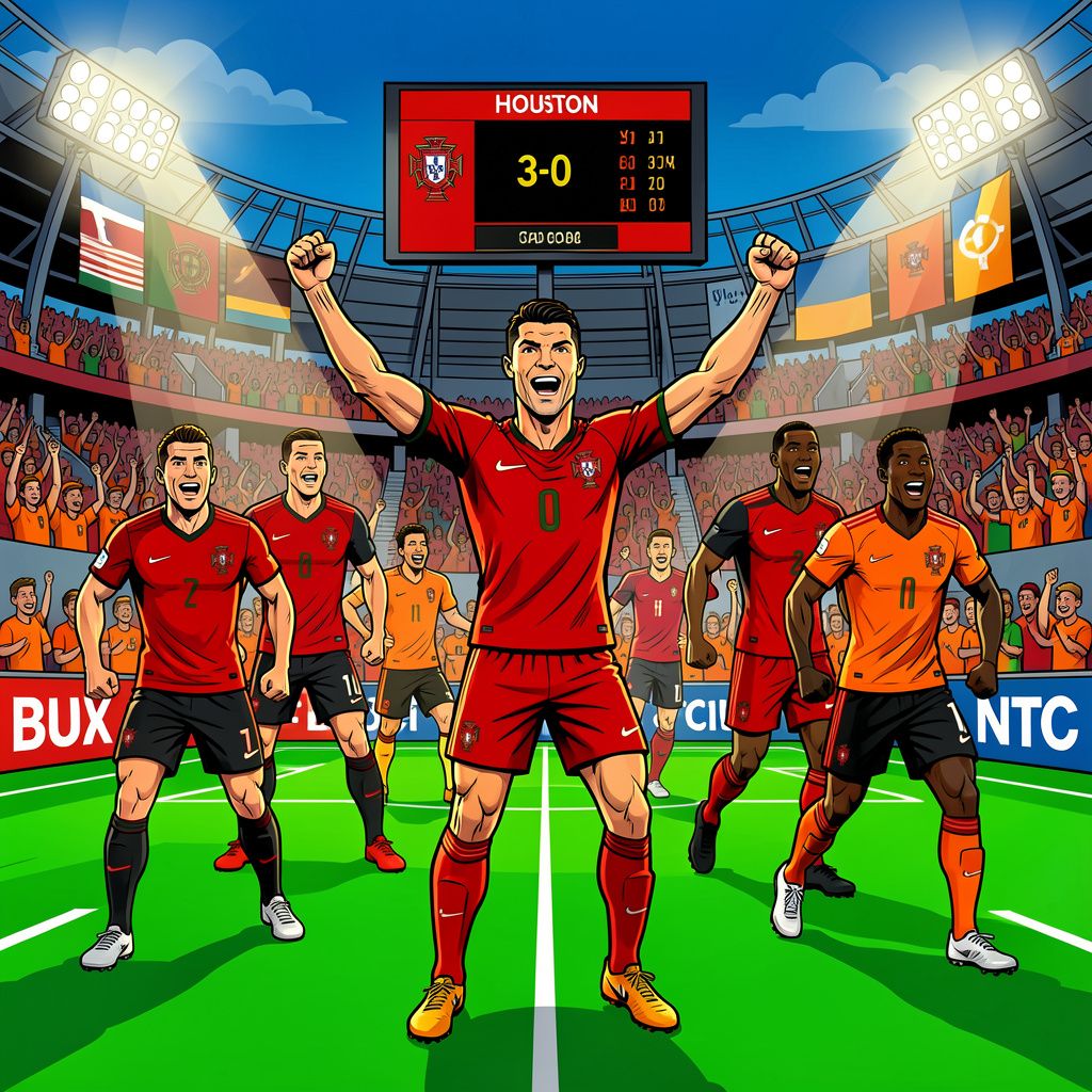 ronaldo maakt geschiedenis met zesde wk en portugal start sterk in houston