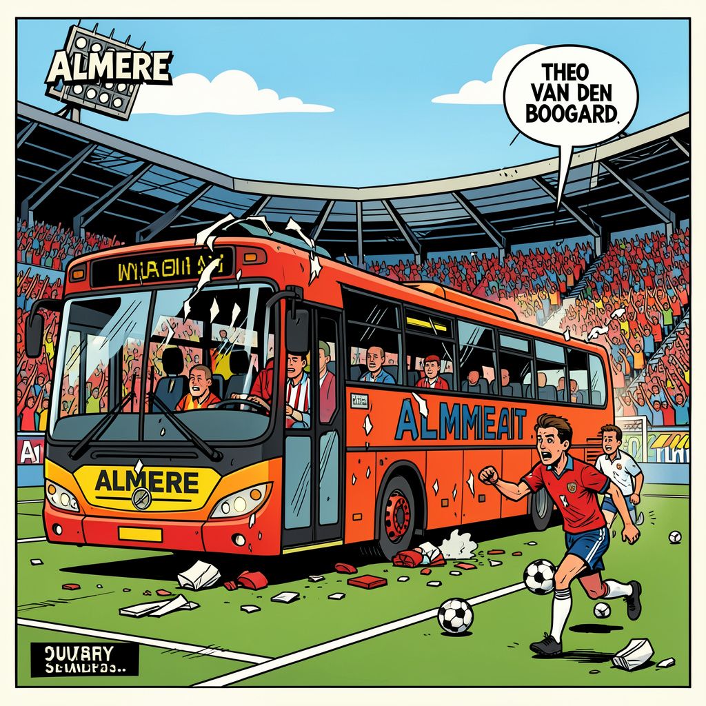 Buspech gooit roet in het eten tijdens cruciale play-off wedstrijd tussen Almere City en De Graafschap.
