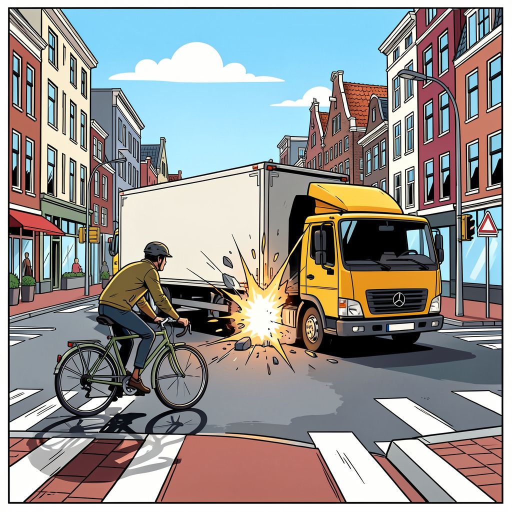 Een jonge fietsster raakt zwaargewond na een heftige botsing met een vrachtwagen in Amsterdam-West.