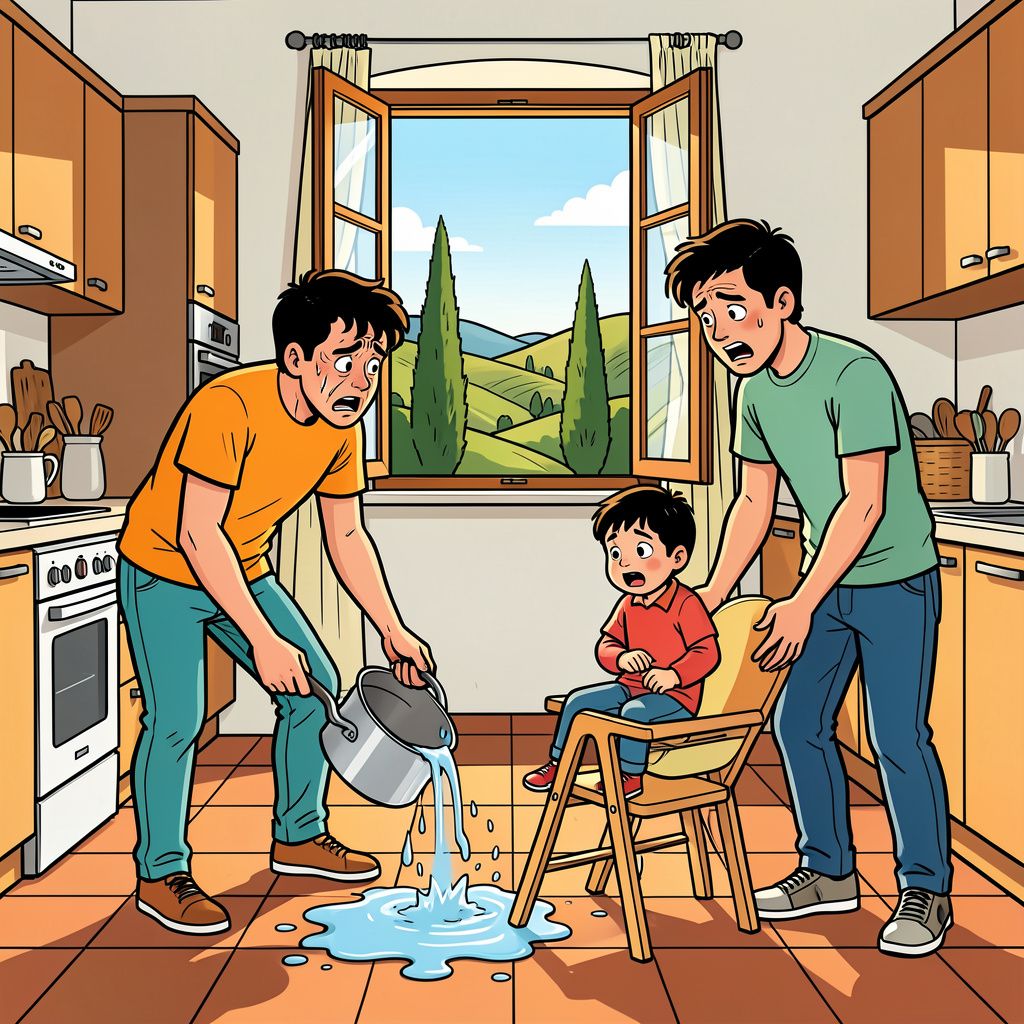 Een gezinsvakantie in Toscane veranderde maandagavond in een drama toen een pan kokend water over een Nederlandse baby viel.