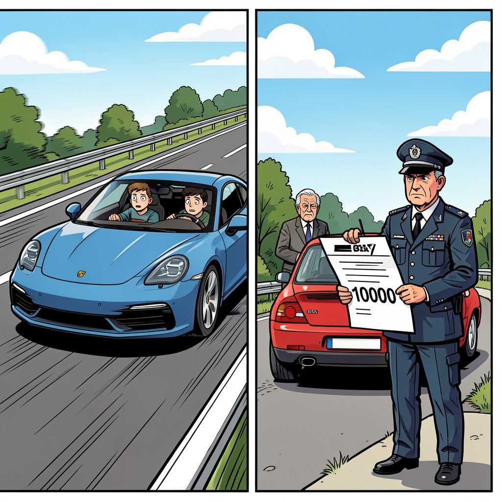 Een Nederlandse automobilist krijgt tienduizend euro boete na een wilde rit in zijn Porsche.