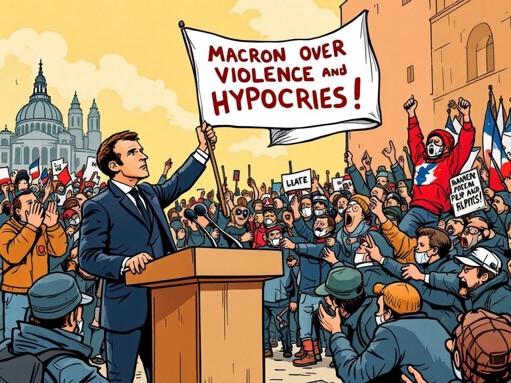 Macron onder vuur: demonstranten verstoren toespraak met boodschap van kritiek
