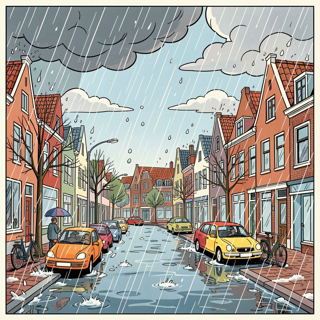 Nederland krijgt vandaag klappen van extreme buien met hagel en windstoten tot 60 km/uur