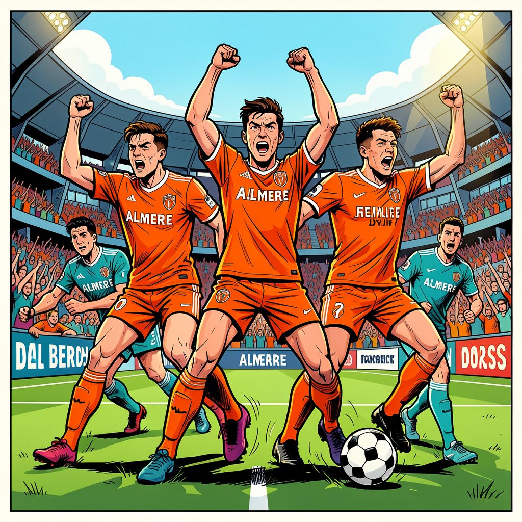 Almere City draait een 2-0 achterstand volledig om tegen Den Bosch in cruciale play-off wedstrijd
