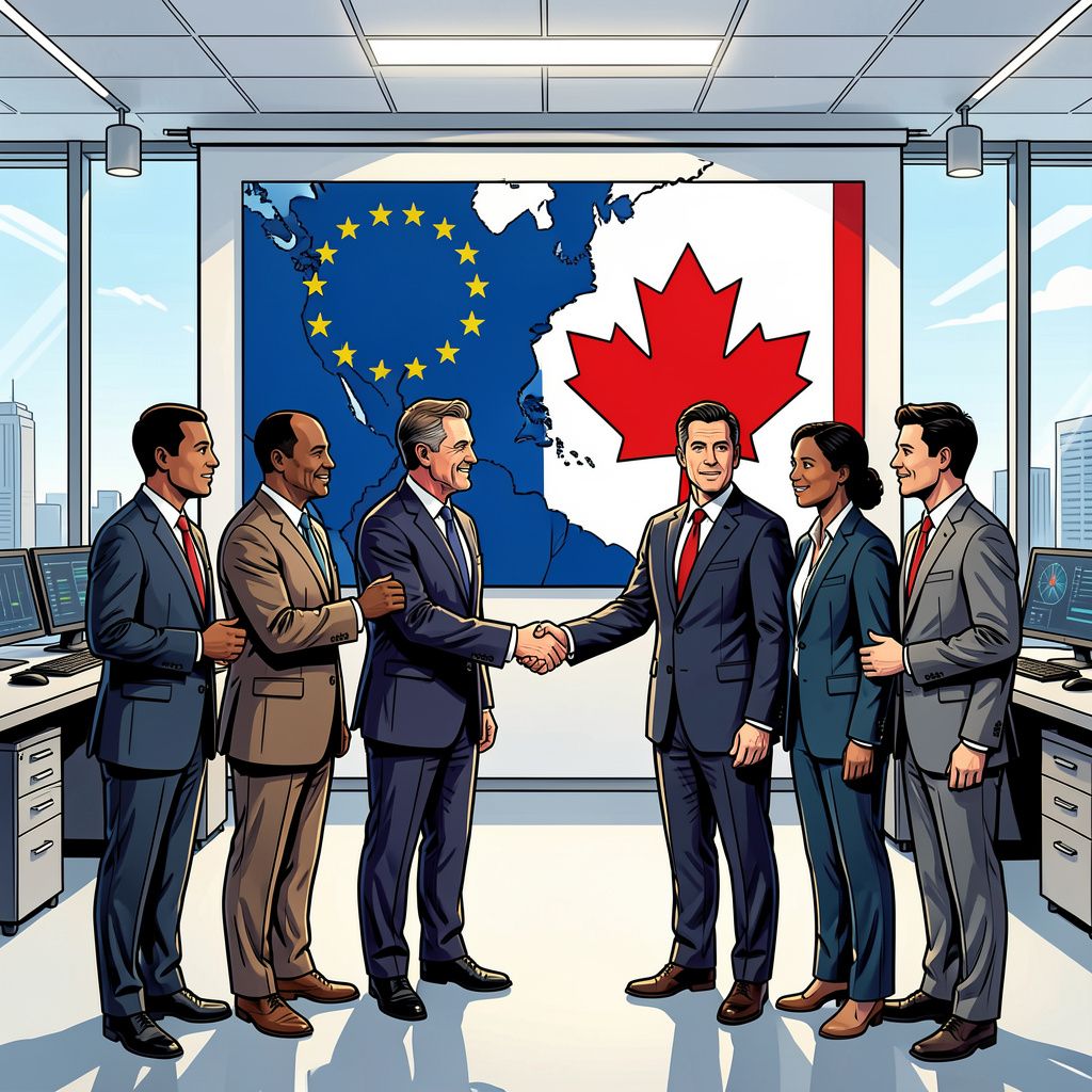 De Europese Unie en Canada smeden een historische alliantie om hun afhankelijkheid van de Verenigde Staten te verkleinen.
