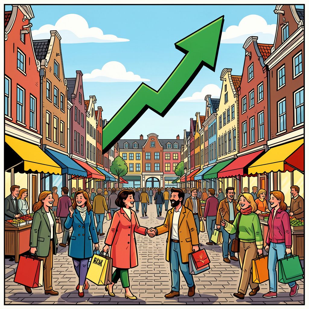 Nederlanders geven flink meer uit en stuwen de economische groei omhoog.