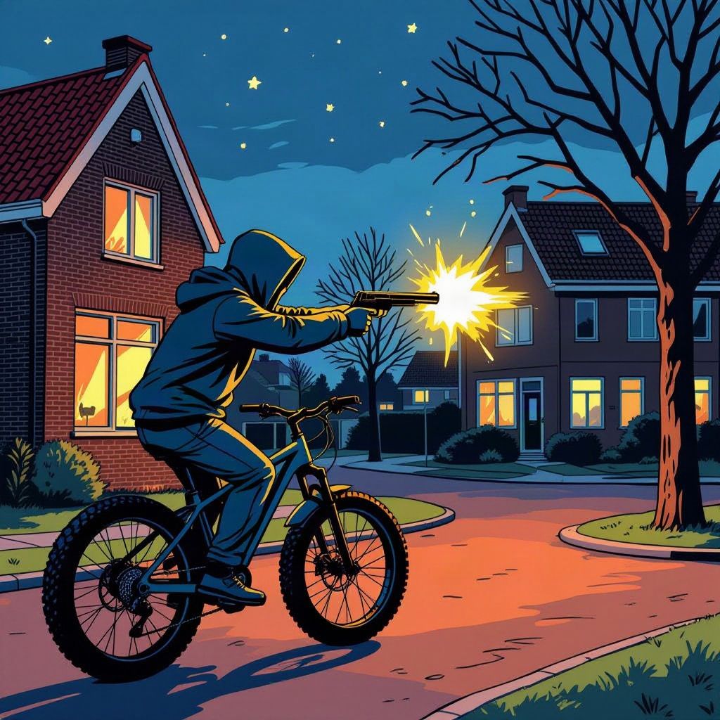 Een schutter op een fatbike beschiet midden in de nacht een Haagse woning.
