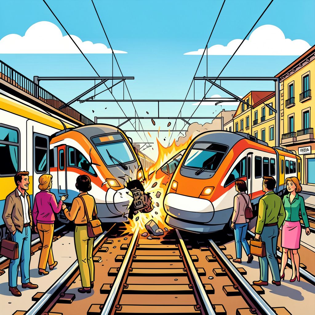 Tientallen passagiers verliezen het leven bij een zware treinbotsing in Spanje.