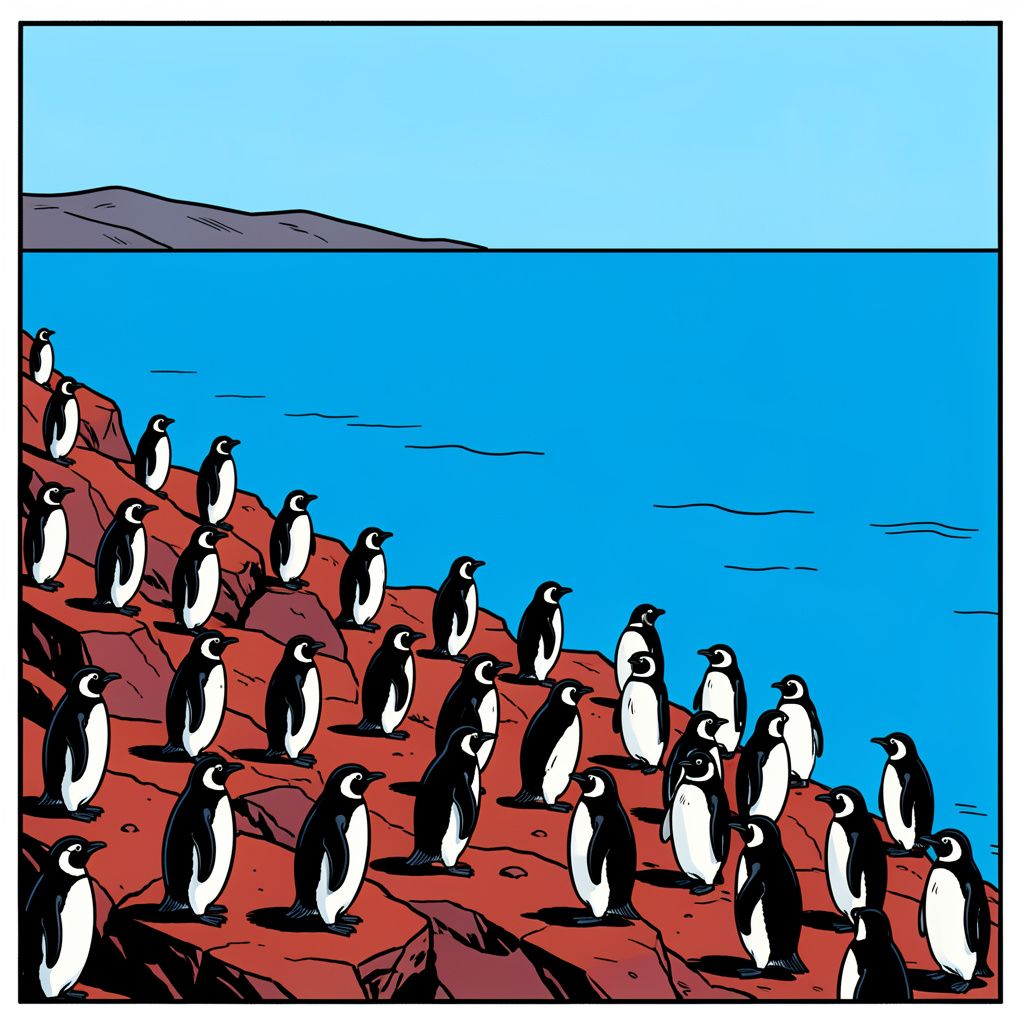 Een half miljoen pinguïns verdwijnt geruisloos van een vulkaaneiland.