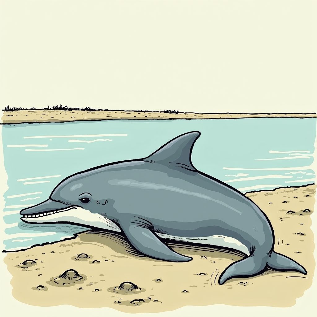 Een levende dolfijn spoelt aan in de Waddenzee en dat is buitengewoon zeldzaam