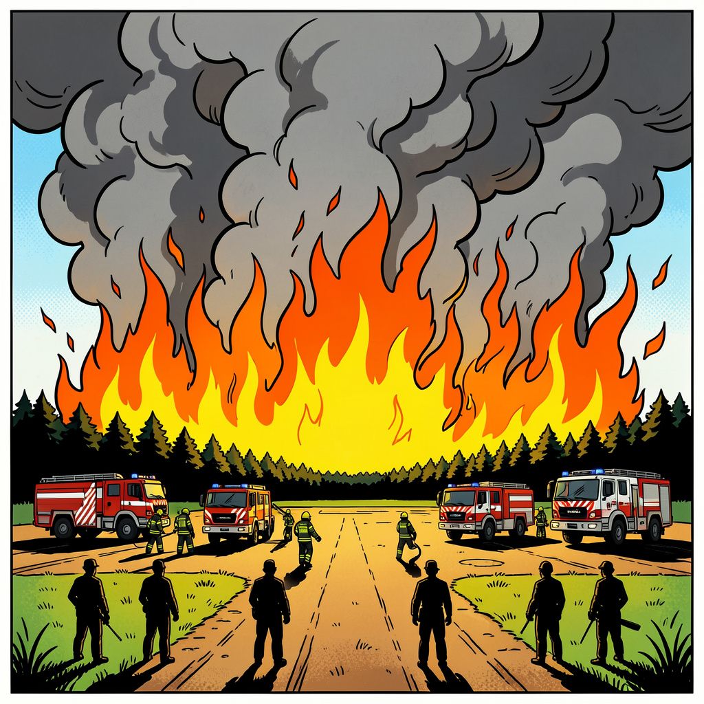 Rookwolken kilometer ver zichtbaar tijdens grote natuurbrand op militair oefenterrein