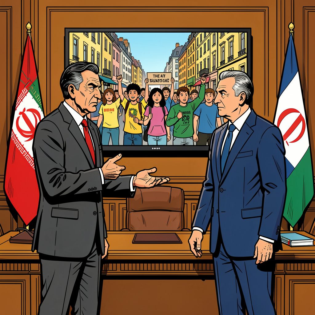 Iran ontbiedt de Franse ambassadeur na hard optreden tegen protesterende scholieren.