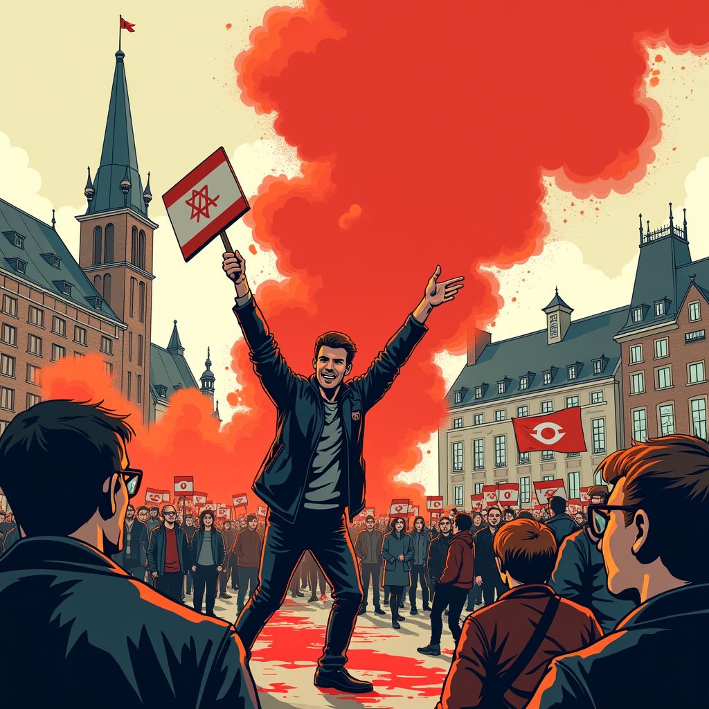 Rode rook en verf verstoren pro-Israëlmanifestatie op de Dam, vier arrestaties