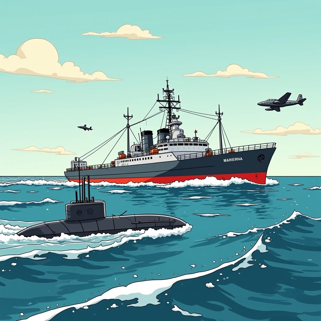 Amerikaanse marine valt Russische olietanker aan terwijl onderzeeër toekijkt