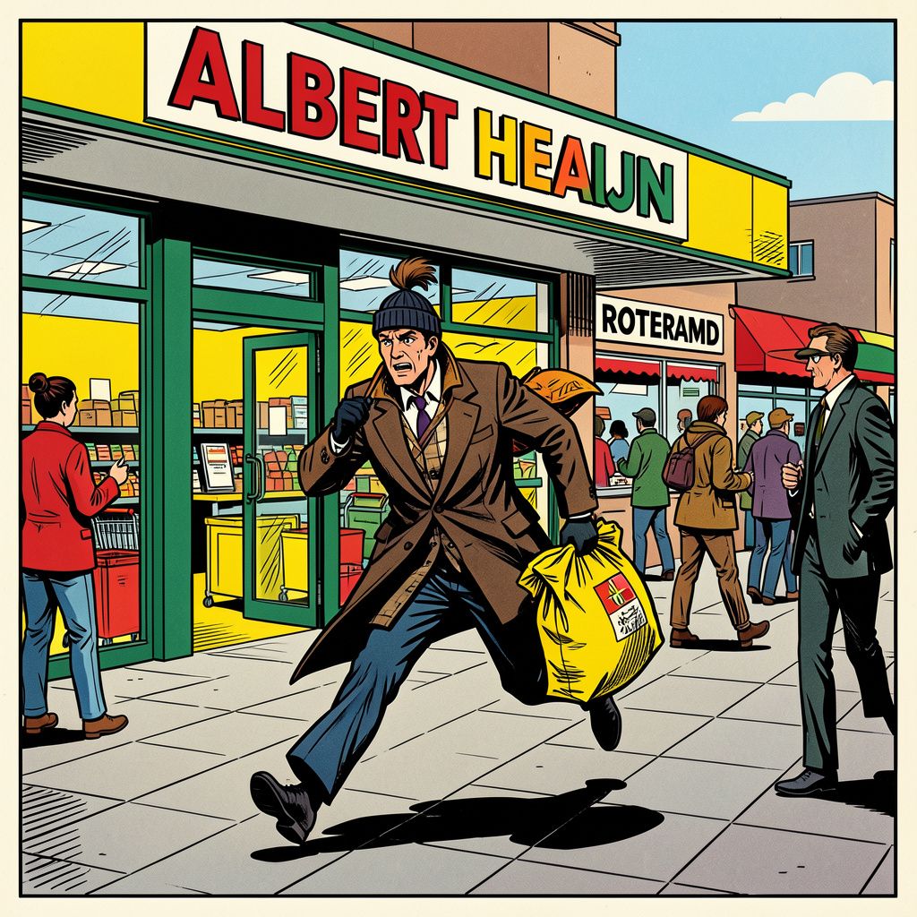 gewapende overvaller sloeg toe bij Albert Heijn en vluchtte met gele tas