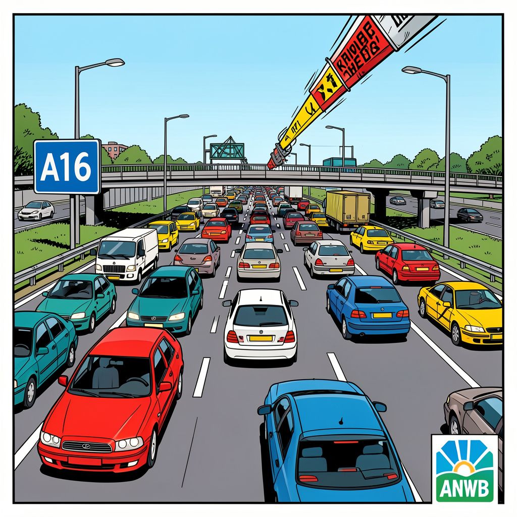 Nieuwe snelweg A16 zorgt voor verkeerschaos op A13 tussen Rotterdam en Den Haag