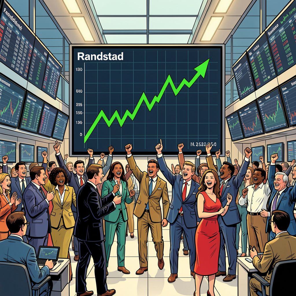 Uitzendreus Randstad beleeft op de beurs zijn beste dag in 24 jaar na verrassend sterke cijfers.