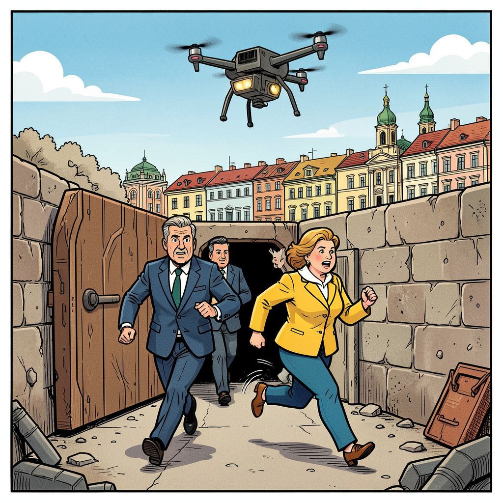 Drone boven Vilnius jaagt hele Litouwse regering de schuilkelder in