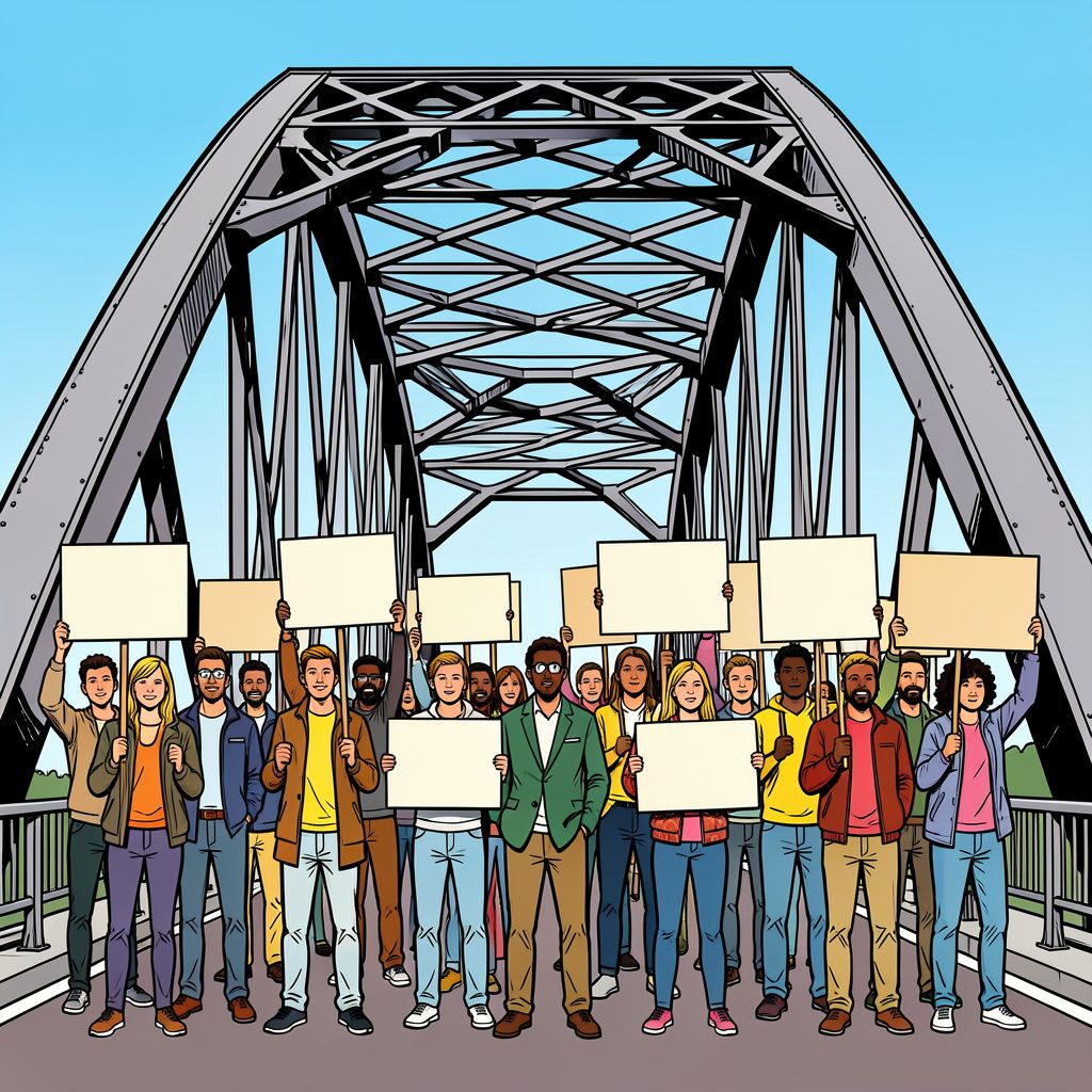 Pro-Palestijnse demonstranten voeren actie op de Arnhemse John Frostbrug tijdens een beladen herdenkingsdag.