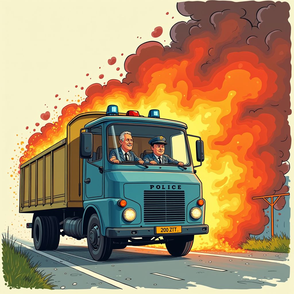 Politie beboet twintig bestuurders die brandende vrachtwagen filmden op A59