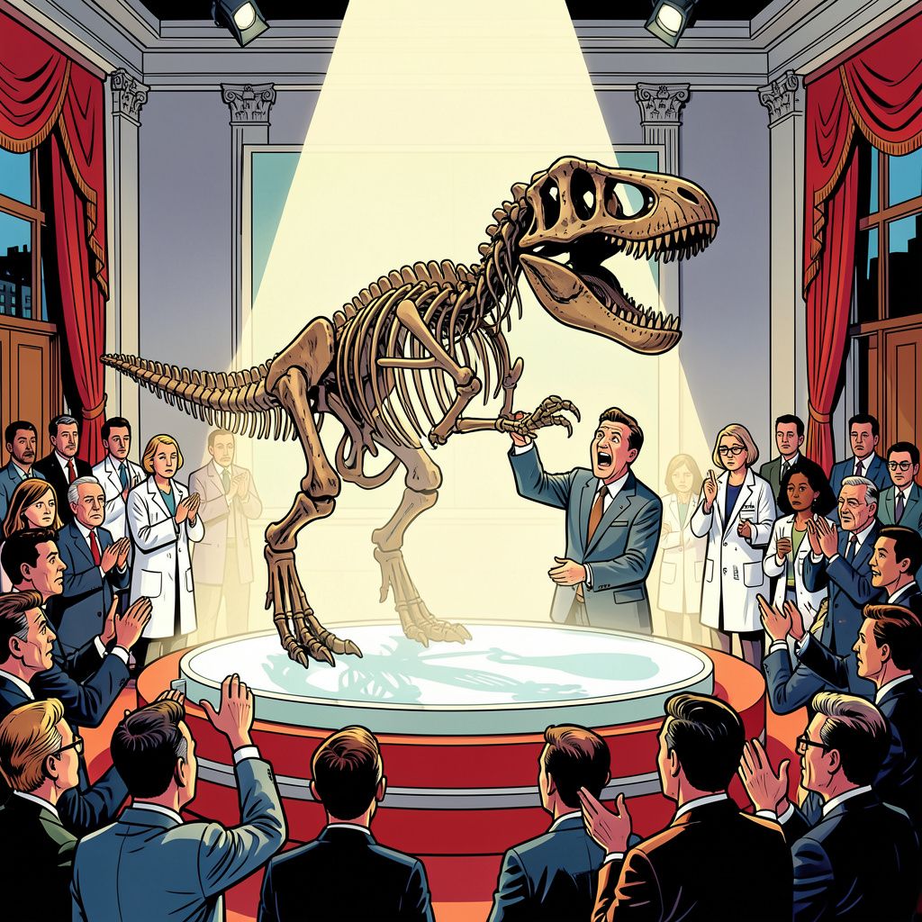 Een zeldzaam skelet van een Nanotyrannus levert miljoenen op in New York.