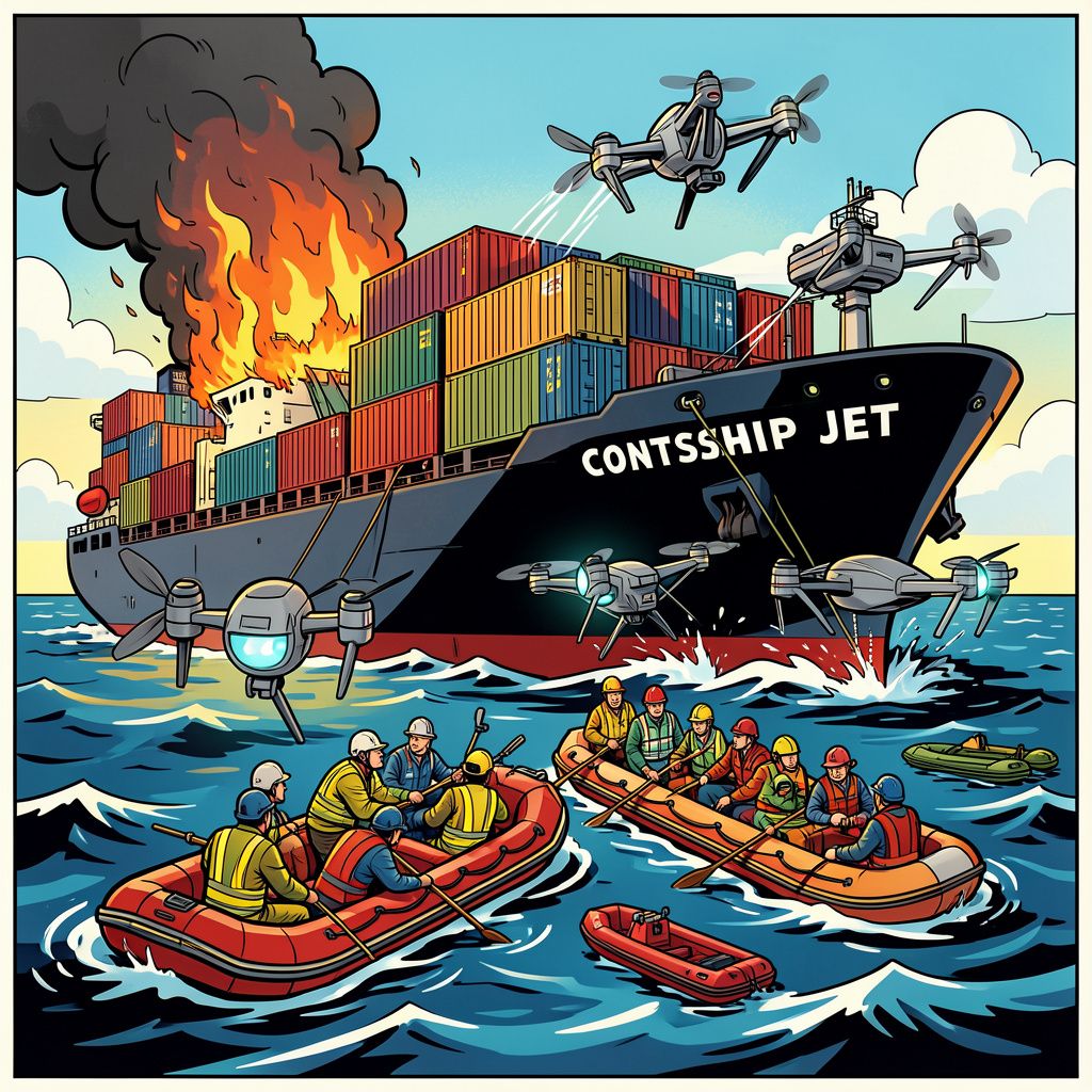 Drie zeedrones treffen vandaag een containerschip voor de Bulgaarse kust.